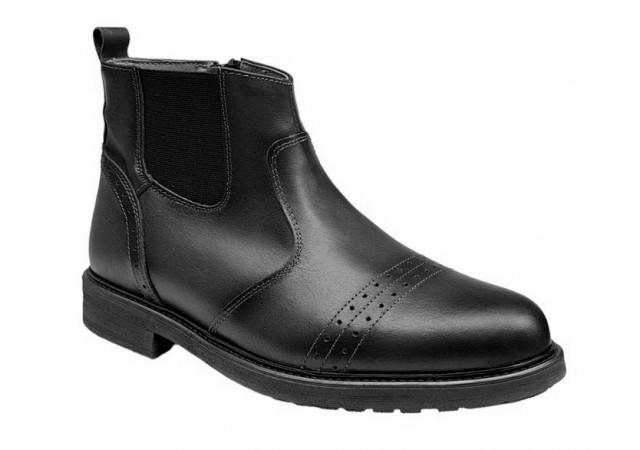 Ghete casual barbati, din piele naturala (imblanite), Negru, GKR28N